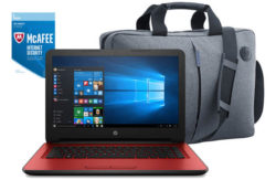 HP 14 Inch Intel Celeron 4GB 1TB Laptop Red - Bag & McAfee.